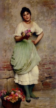  dame Tableau - De The Fleur Vendeur dame Eugène de Blaas